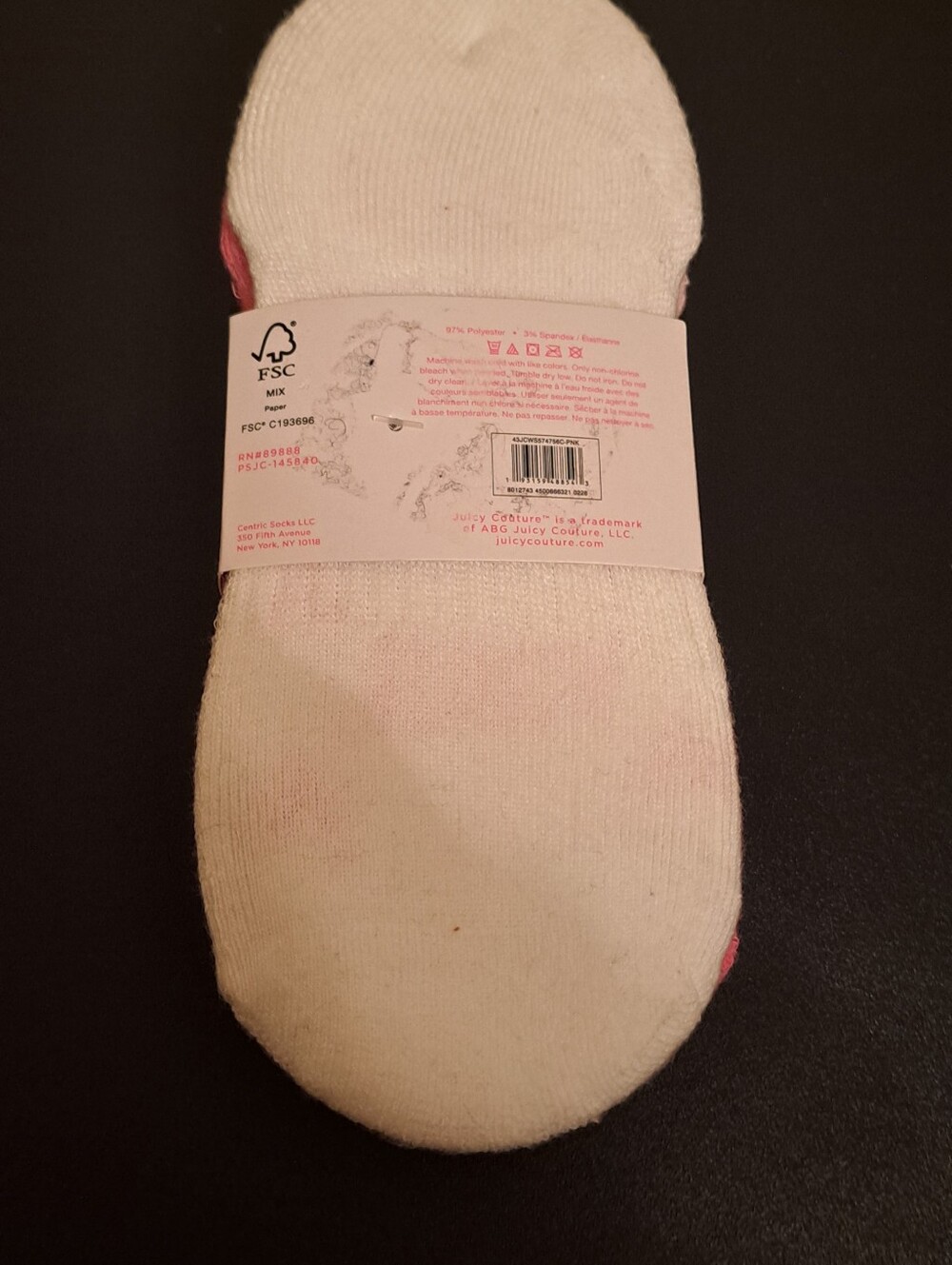 Juicy Couture Light Pink Super No-Show Socks - Pack of 6 NWT - Picture 2 of 4